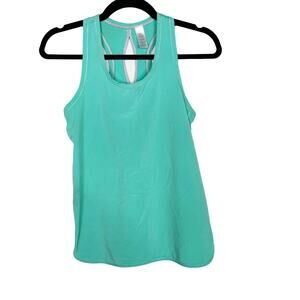 Ivivva by Lululemon Girls 12 Teal Green Split Back Keyhole Racerback Tank Scoop